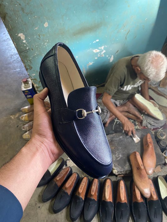 Blue Silver Buckle Shoe