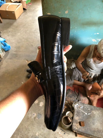 Black Croc Loafer