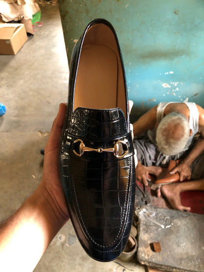 Black Croc Loafer