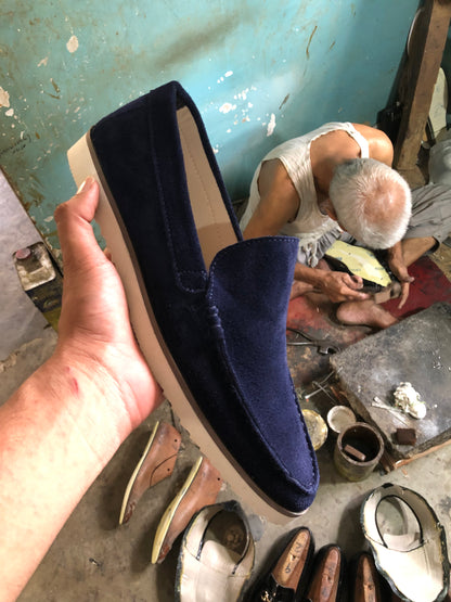 Blue Suede Leather Shoe