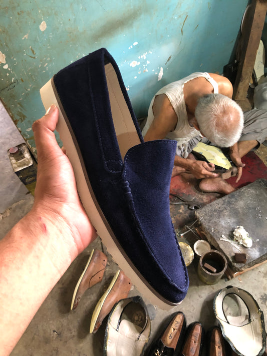 Blue Suede Leather Shoe