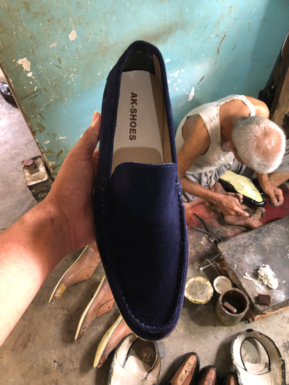 Blue Suede Leather Shoe
