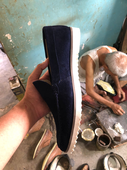 Blue Suede Leather Shoe