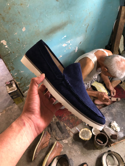 Blue Suede Leather Shoe