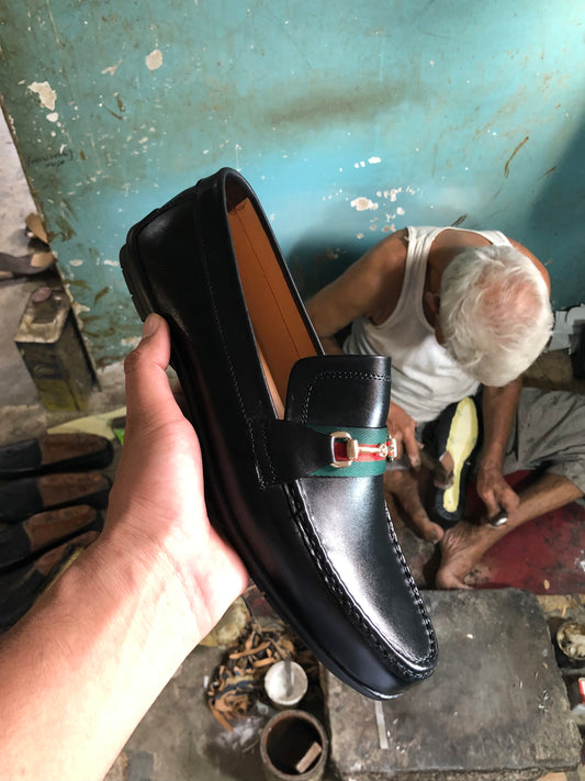 Black Horsebit Moccasin