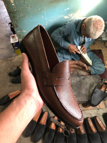 Brown Penny Loafer Shoe