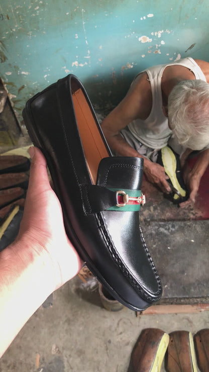 Black Horsebit Moccasin