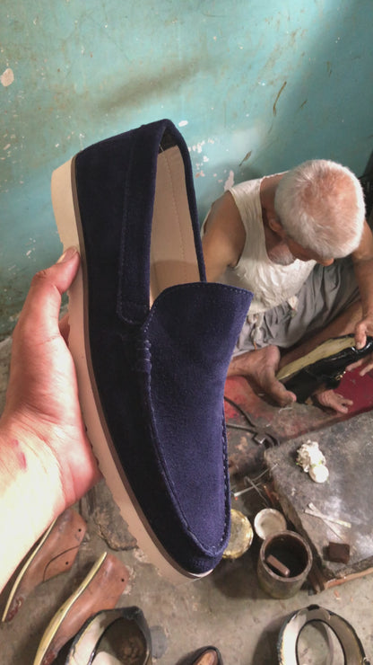 Blue Suede Leather Shoe